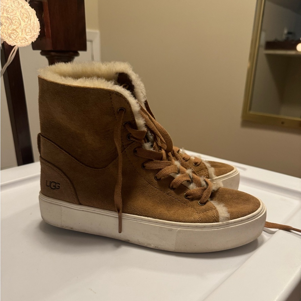 ugg fur lace boots
